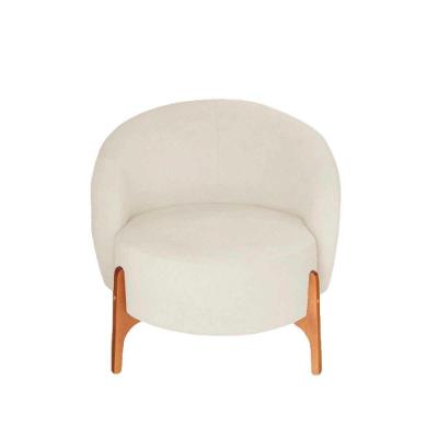 Poltrona Decorativa Luxo Ariela Bouclê Ds Home Bouclê Bege