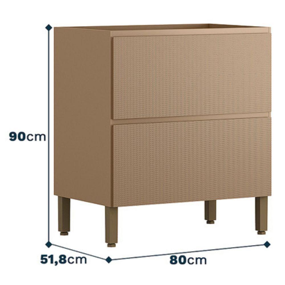 Balcão Sem Tampo Art 80 Cm 1 Porta 1 Gaveta Kit's Paraná Cor:vanilla - 2