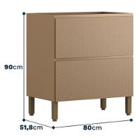 Balcão Sem Tampo Art 80 Cm 1 Porta 1 Gaveta Kit's Paraná Cor:vanilla - 2