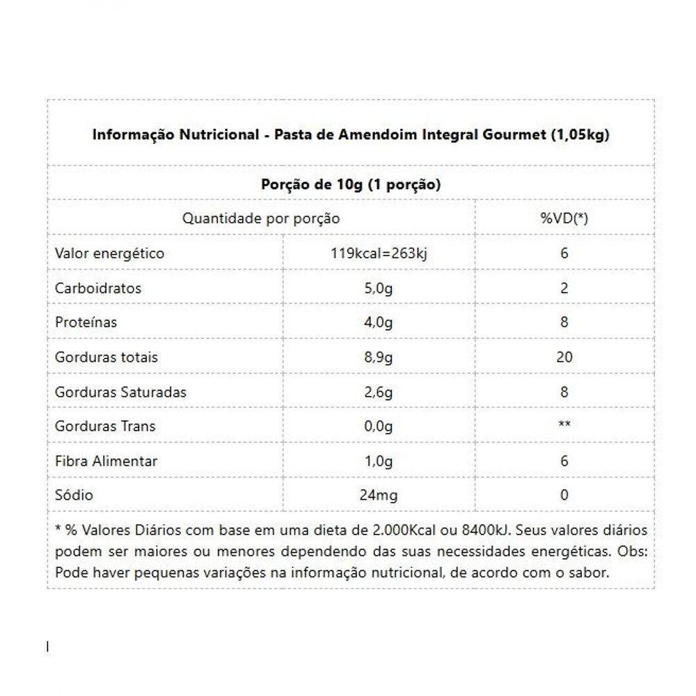 Pasta De Amendoim Integral Gourmet (1,05kg) - Sabor: Com Cookies Cream - 2
