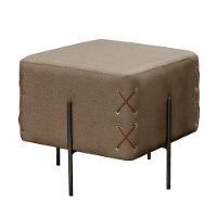 Puff Banqueta Eros Luxo Preto Castellar Móbile Linho Cappuccino Linho Cappuccino - 1