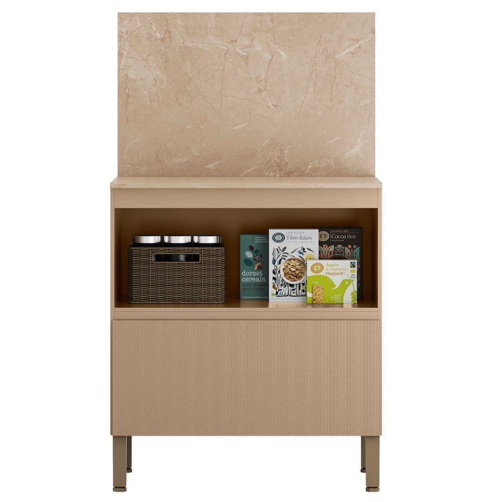 Balcão Com Tampo E Painel Art 80 Cm 1 Porta 1 Gaveta Kit's Paraná Cor:vanilla - 5