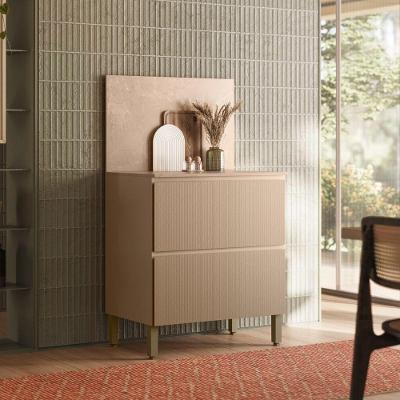 Balcão Com Tampo E Painel Art 80 Cm 1 Porta 1 Gaveta Kit's Paraná Cor:vanilla