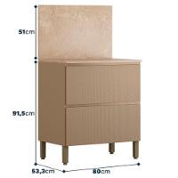 Balcão Com Tampo E Painel Art 80 Cm 1 Porta 1 Gaveta Kit's Paraná Cor:vanilla - 3