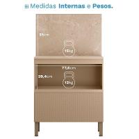 Balcão Com Tampo E Painel Art 80 Cm 1 Porta 1 Gaveta Kit's Paraná Cor:vanilla