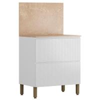 Balcão Com Tampo E Painel Art 80 Cm 1 Porta 1 Gaveta Kit's Paraná Cor:branco ártico - 1