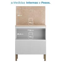 Balcão Com Tampo E Painel Art 80 Cm 1 Porta 1 Gaveta Kit's Paraná Cor:branco ártico - 3