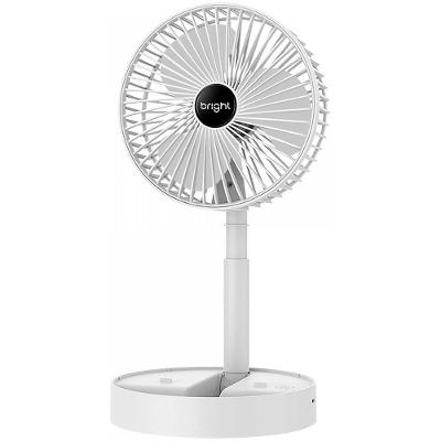 Ventilador Portátil Recarregável Bright Vn002 Branco com Altura Ajustável e Apoio para Celular