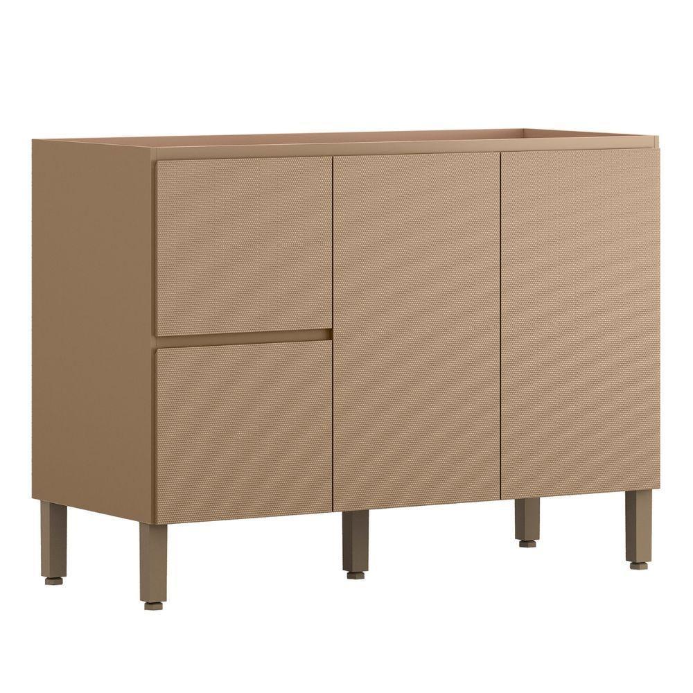 Balcão Para Pia Art 120 Cm 3 Portas Kit's Paraná Cor:vanilla - 1