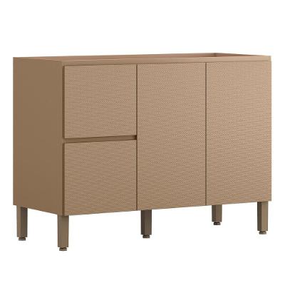 Balcão Para Pia Art 120 Cm 3 Portas Kit's Paraná Cor:vanilla