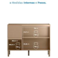 Balcão Para Pia Art 120 Cm 3 Portas Kit's Paraná Cor:vanilla - 3