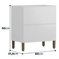 Balcão Sem Tampo Art 80 Cm 1 Porta 1 Gaveta Kit's Paraná Cor:branco ártico - 3