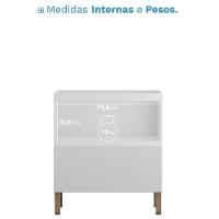 Balcão Sem Tampo Art 80 Cm 1 Porta 1 Gaveta Kit's Paraná Cor:branco ártico - 4