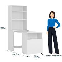 Armário De Escritório Com Mesa Embutida Duo Kit's Paraná Cor:branco White - 2