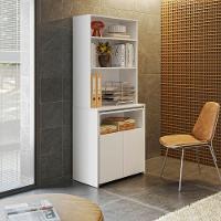 Armário De Escritório Com Mesa Embutida Duo Kit's Paraná Cor:branco White - 8