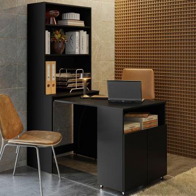 Armário De Escritório Com Mesa Embutida Duo Kit's Paraná Cor:black