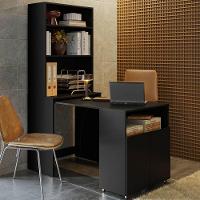 Armário De Escritório Com Mesa Embutida Duo Kit's Paraná Cor:black - 1