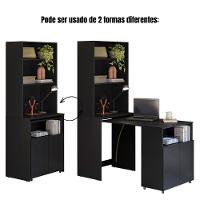 Armário De Escritório Com Mesa Embutida Duo Kit's Paraná Cor:black - 3