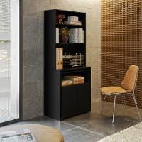 Armário De Escritório Com Mesa Embutida Duo Kit's Paraná Cor:black - 8