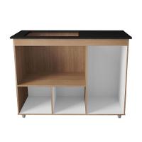 Balcão Para Cooktop Ana 4 Bocas 3 Portas Moblis Cor:savana Preto - 5