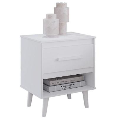 Mesa De Cabeceira Mila 1 Gaveta Moblis Cor:branco