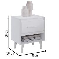 Mesa De Cabeceira Mila 1 Gaveta Moblis Cor:branco - 2