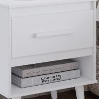 Mesa De Cabeceira Mila 1 Gaveta Moblis Cor:branco