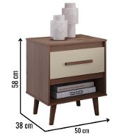 Mesa De Cabeceira Mila 1 Gaveta Moblis Cor:savana Off White - 2