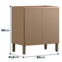 Balcão Sem Tampo Art 80 Cm 2 Portas Kit's Paraná Cor:vanilla - 2