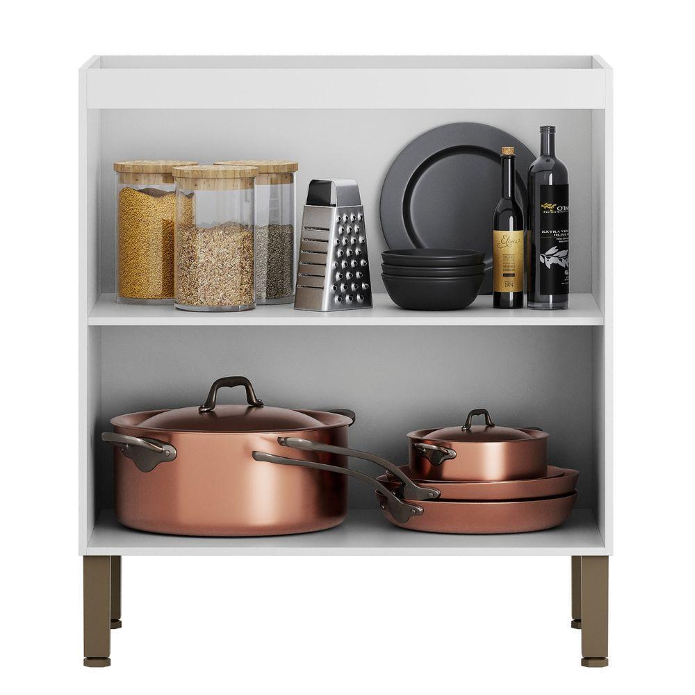 Balcão Sem Tampo Art 80 Cm 2 Portas Kit's Paraná Cor:branco ártico - 4