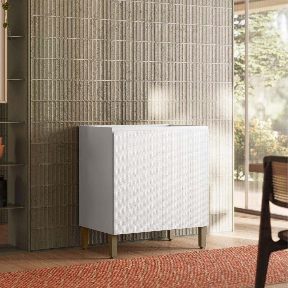 Balcão Sem Tampo Art 80 Cm 2 Portas Kit's Paraná Cor:branco ártico - 5