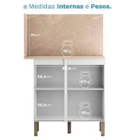 Balcão De Canto Reto Com Tampo E Painel Art Kit's Paraná Cor:branco ártico - 3