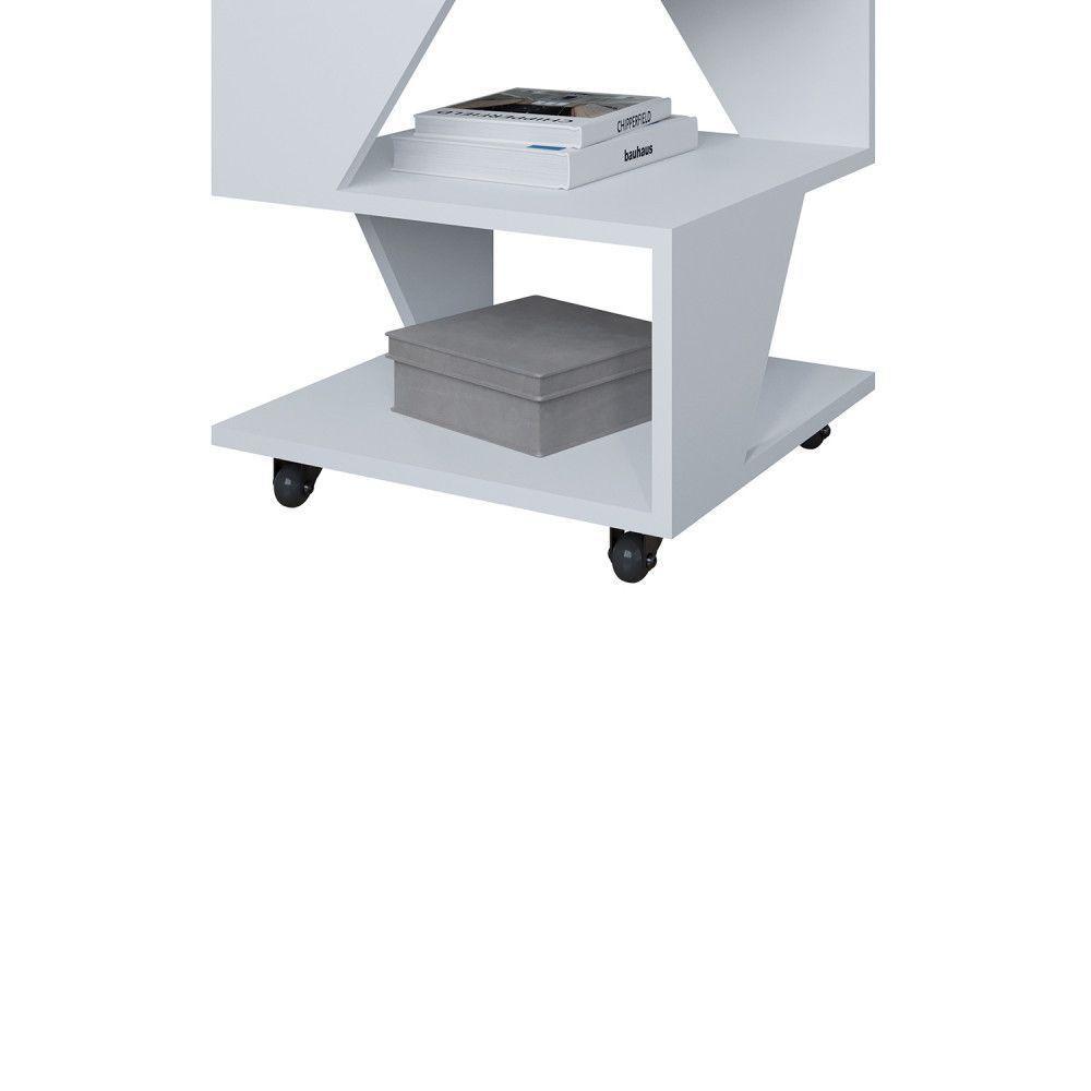 Mesa De Centro Decorativa Com Rodizio P/ Sala De Estar E Qua Branco - 5