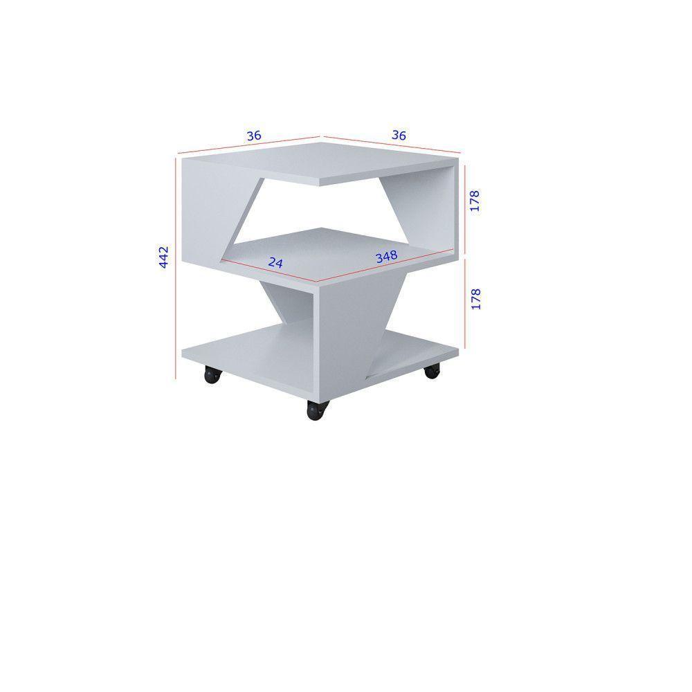 Mesa De Centro Decorativa Com Rodizio P/ Sala De Estar E Qua Branco - 6