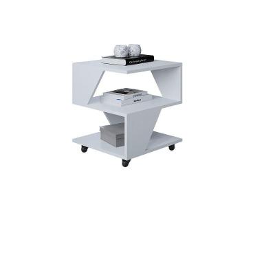 Mesa De Centro Decorativa Com Rodizio P/ Sala De Estar E Qua Branco