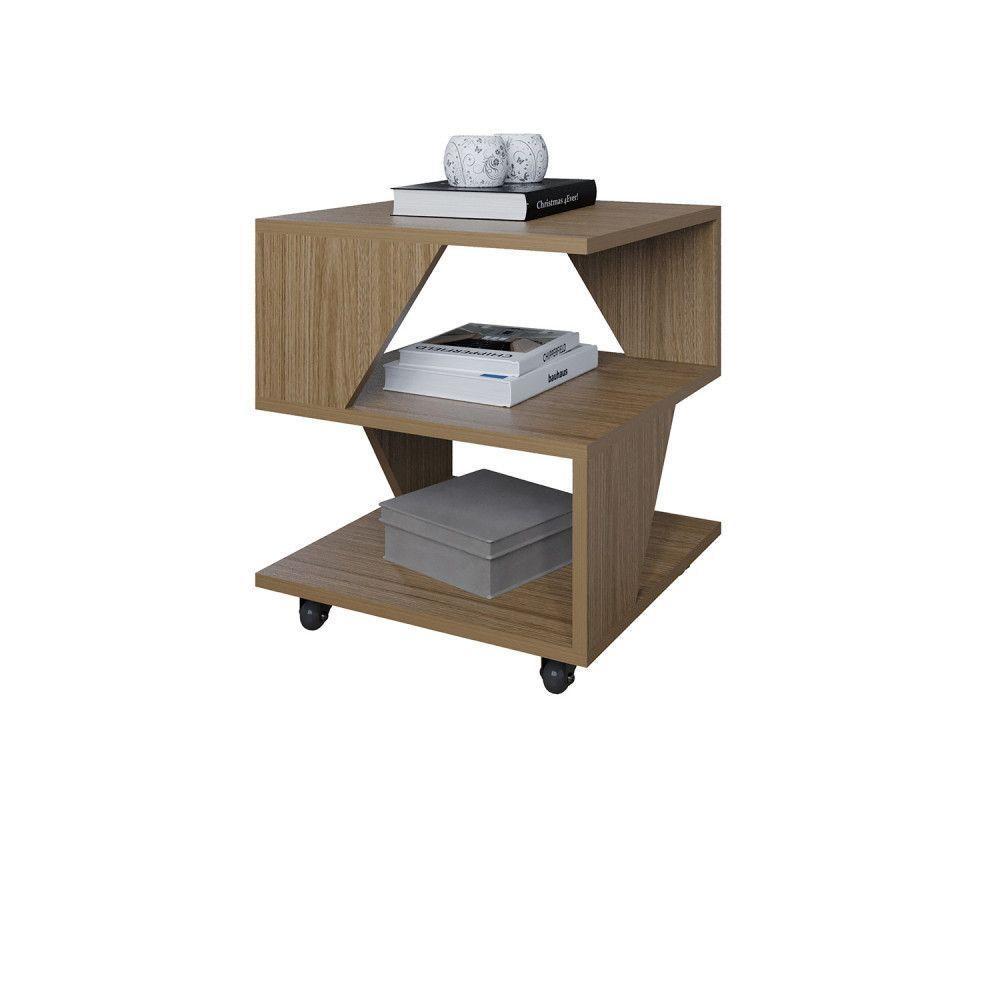 Mesa De Centro Decorativa Com Rodizio P/ Sala De Estar E Qua Carvalho - 4