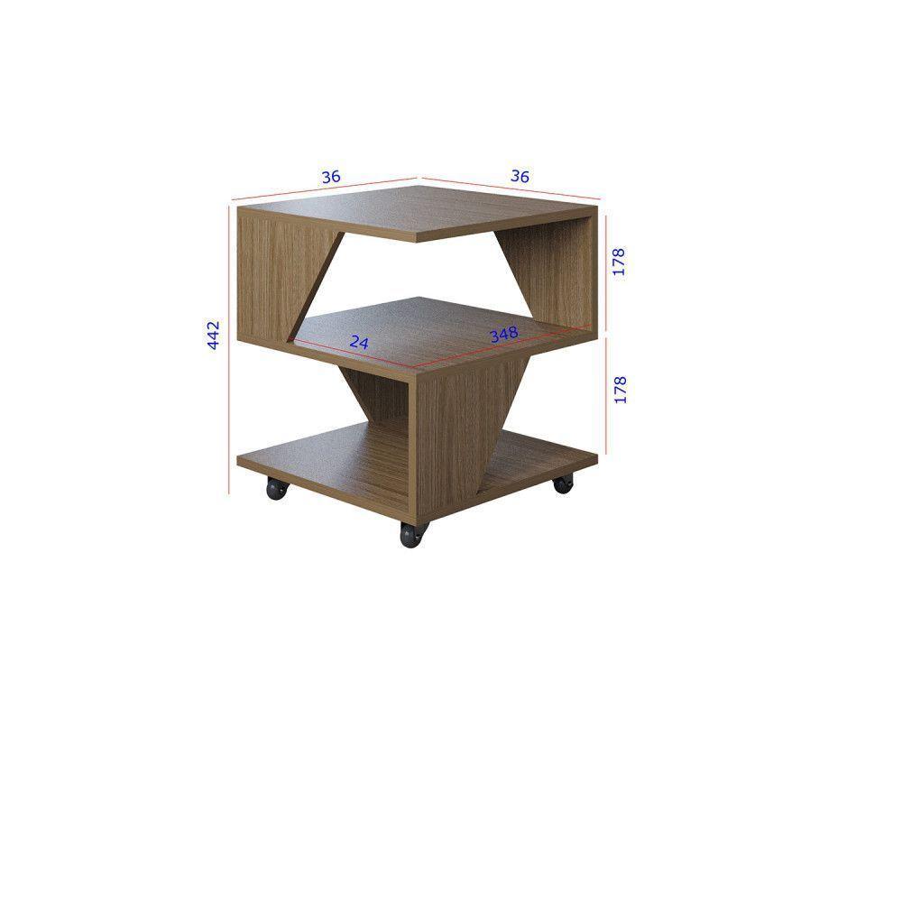 Mesa De Centro Decorativa Com Rodizio P/ Sala De Estar E Qua Carvalho - 6
