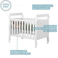 Berço Mini Cama 3 Em 1 Soninho 100% Mdf Tigus Baby Branco - 4