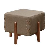 Puff Banqueta Eros Luxo Madeira Maciça Castellar Móbile Linho Cappuccino Linho Cappuccino - 1