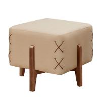 Puff Banqueta Eros Luxo Madeira Maciça Castellar Móbile Veludo Bege Claro Veludo Bege Claro - 1