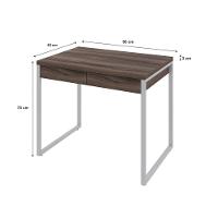 Mesa Office 90x60x75cm C/02 Gavetas Kuadra Nogal - Est.branca - 3