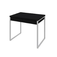 Mesa Office 90x60x75cm C/02 Gavetas Kuadra Preto ônix - Est.branca - 2