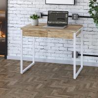 Mesa Office 90x60x75cm C/02 Gavetas Kuadra Carvalho - Est.branca - 1