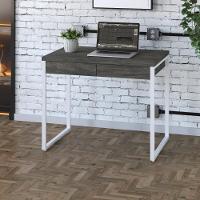 Mesa Office 90x60x75cm C/02 Gavetas Kuadra Carvalho Dark - Est.branca - 1