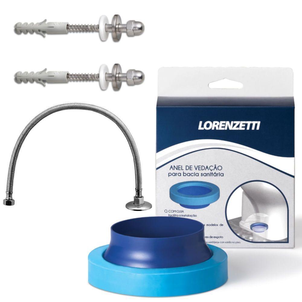 Kit Bacia Com Caixa Acoplada + Assento One Branco - 7720003 - Lorenzetti - 3