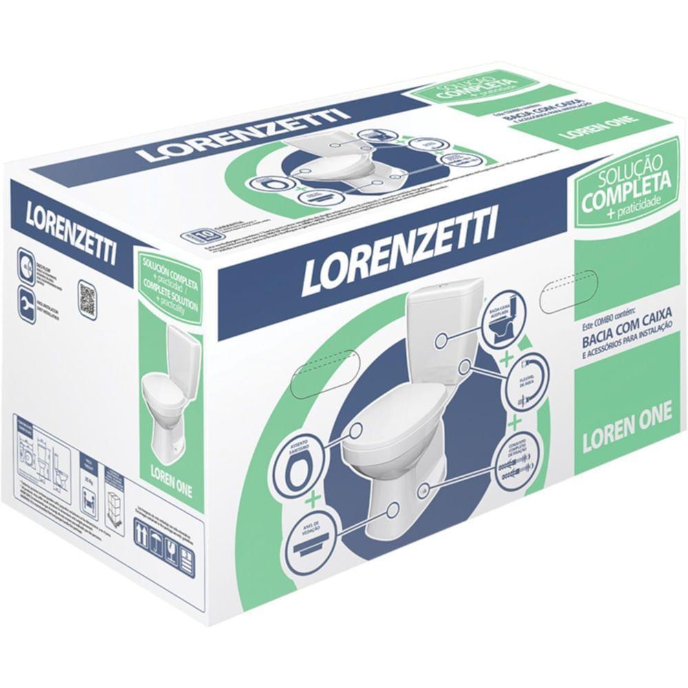 Kit Bacia Com Caixa Acoplada + Assento One Branco - 7720003 - Lorenzetti - 4