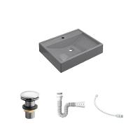 Kit Cuba Rt49 Com Válvula Click 1''g + Sifão Pvc + Flexível Cinza - 2