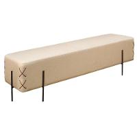 Recamier Banco Eros Luxo Preto Castellar Móbile Linho Bege Claro Linho Bege Claro - 1