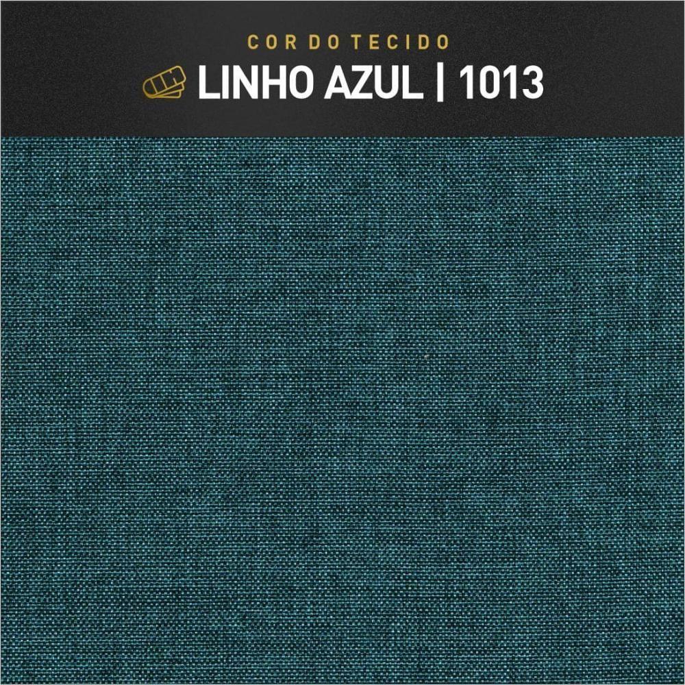 Recamier Banco Eros Luxo Preto Castellar Móbile Linho Azul Linho Azul - 2