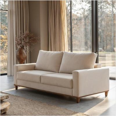 Sofá 3 Lugares Em Linho Com Molas Sala De Estar 180cm Solaris - Bronze